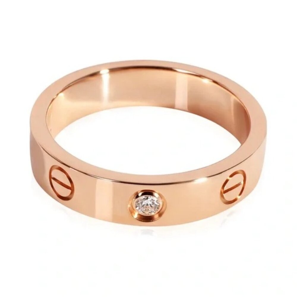 Rose Gold Screw Zirconia Ring Band Size 8 "NEW"